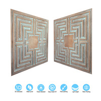 Panneaux muraux modernes en relief 3D Carreaux de plafond en étain PVC Oeuvre d'art vieillie Cuivre météo Forme carrée Imperméable au feu pour hôtels