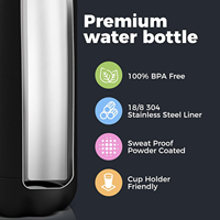 Bouteille isotherme sport en acier inoxydable de 500 ml (17 oz) en forme de bouteille de cola, sans BPA, écologique, maintien thermique 12-24h pour le camping