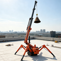 Grue araignée sur chenilles Tonlita de 3 tonnes, grue araignée télescopique portable à flèche articulée pour la levée de charges