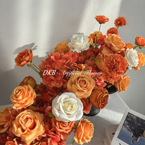 Chemin de table en fleurs de soie pour mariage, pour table rectangulaire de 8 pieds, vente en gros, chemin de table floral de luxe fait à la main - Product Image 2