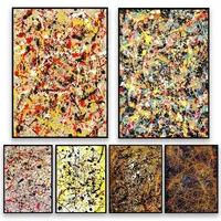 Peintures à l'huile classiques de Jackson Pollock sur toile, impressions d'art célèbres, Chine continentale, décoration murale pour salon, utilisation intérieure