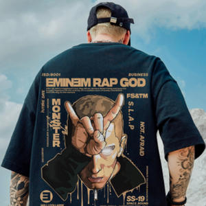 Camisetas Oversize de Buena Calidad al por Mayor, Camisetas de Hip Hop para Hombre, Estilo Urbano 2023 - Product Image 3