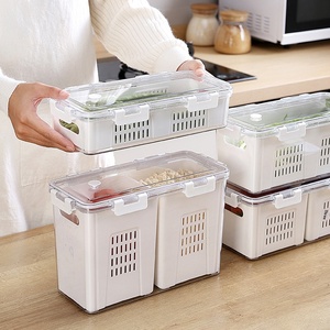 Contenitore per Frigorifero <span class=keywords><strong>Ribot</strong></span> con Scomparti, Drenaggio Trasparente, Congelamento Sigillato, Scatola per Conservazione di Frutta e Verdura in Cucina - Product Image 2