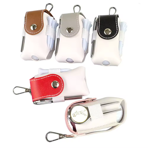 कमल का डिजाइन चमड़े पोर्टेबल मिनी गोल्फ बॉल बैग अनुकूलन खेल गौण - Product Image 2