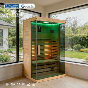 Sauna en bois directement de l'usine - Sauna pour 2 personnes - Sauna intérieur traditionnel - Infrarouge avec Bluetooth et haut-parleurs - Product Image 1