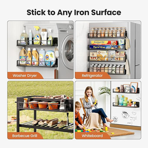 2026 New Trend Kitchen <strong>Spice</strong> <strong>Rack</strong> 16.9 Inch Wide <strong>Large</strong> Capacity 4 Pack Metal Fridge Shelf Magnetic <strong>Spice</strong> <strong>Rack</strong> for Refrigerator - Product Image 5