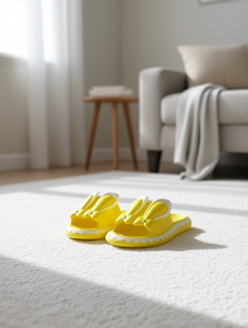 Ciabatte infradito gialle in EVA 37-40MM con suola ammortizzata, pantofole estive da casa con design a fibbia e punta aperta - Product Image 2