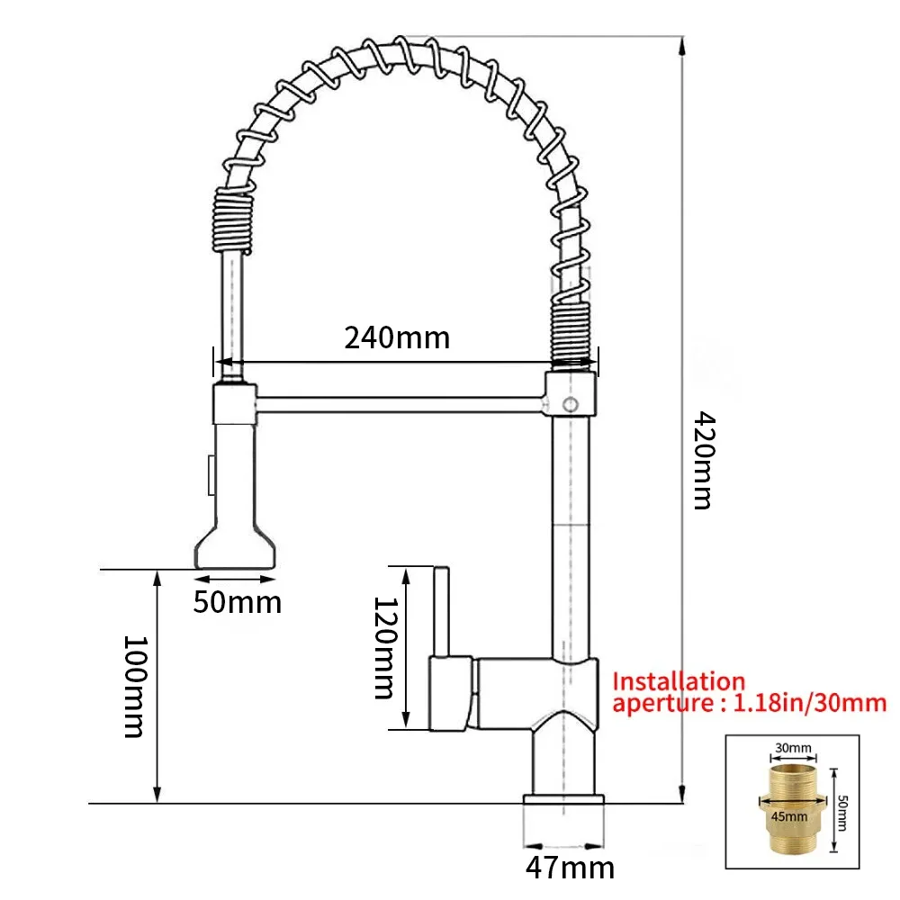 Massief Messing Gastronomische Keuken Kraan Warm En Koud Water Mixer Kraan Trekken 304 Keuken Mixer Gootsteen Kraan