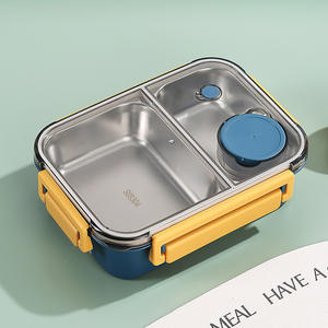 Wholesale <b>School</b> Office Camping 850ml Portable <b>Lunch</b> Boxes for Worker Student Adults Thermo Soup Bento <b>Box</b> Stainless Steel - Product Image 2
