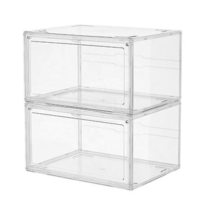 Transparent Sneaker Storage Magnetic Stackable Clear Acrylic Shoes Box for Basketball Shoe Display Box