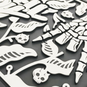 Tapis de bar logo arbre démon personnalisé, beau tapis de bar de couleur noir et blanc - Product Image 5