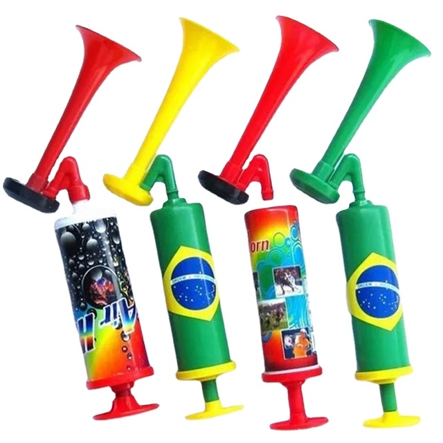Custom Logo Plastic Megaphone Sport Party Cheering Fan Fun Air Horn Party Loud Noise Maker Horn Vuvuzela Plastic Air Horn