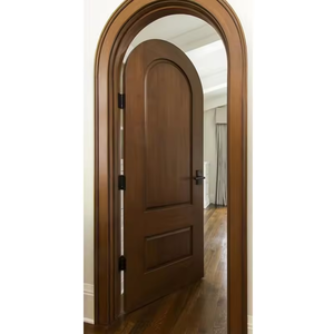 Bonita <span class=keywords><strong>madera</strong></span> Diseño vertical Puerta arqueada <span class=keywords><strong>de</strong></span> <span class=keywords><strong>madera</strong></span> maciza Puerta <span class=keywords><strong>de</strong></span> habitación interior Dormitorio Puerta superior redonda - Product Image 3