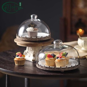 Support à gâteau rond en verre avec couvercle, plateau de présentation anti-poussière pour desserts, fête d'anniversaire, service, 1 pièce - Product Image 2
