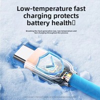 Cable USB 2.0 Tipo-C de Silicona Líquida Grueso 6A con Carga Rápida de 4 Núcleos, Compatible con Teléfonos Móviles y Otros Dispositivos