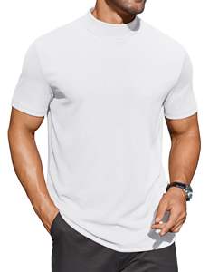 Polos d'été en polyester spandex personnalisés pour hommes avec impression bouffante à manches courtes et col montant, polos de golf blancs et décontractés pour hommes - Product Image 4