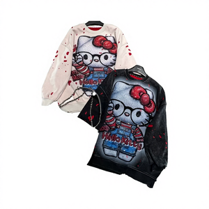 <b>Women's</b> Cute Cartoon Puff Printed <b>Long</b> Sleeve Sweatshirt <b>Hoodie</b> Stand Collar Casual Anti-Shrink Breathable Eco-Friendly Front - Product Image 4