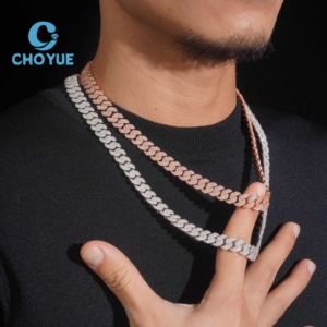 ลดราคาพิเศษ สร้อยคอเงินแท้ S925 ขนาด 10 มม. 3 แถว แบบ Cuban Link ประดับเพชรโมอิสซาไนต์ สไตล์ฮิปฮอป เครื่องประดับคุณภาพสูง สร้อยคอผู้ชาย ผ่านการทดสอบเพชร GRA - Product Image 5