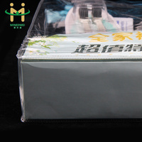 Sac de toilette en PVC transparent avec poignée découpée et bouton-pression pour trousse de soins bucco-dentaires, kit de voyage, cosmétiques de salle de bain, promotion, vente en gros personnalisée