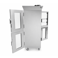 Armoire chauffante électrique en acier inoxydable avec portes vitrées pour pains et plateaux de repas chauds