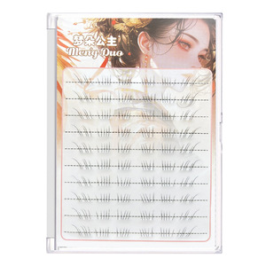 Dream <strong>Duo</strong> Lower <strong>Eyelashes</strong> 0.07mm Invisible Clear Band Handmade Synthetic Fibers Full Strip - Product Image 5