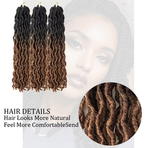 Extensiones de Cabello Sintético de Ganchillo Goddess Faux Locs de 14 Pulgadas y 80g, <span class=keywords><strong>Trenzas</strong></span> Onduladas Gypsy Locs, Extensiones de Cabello para <span class=keywords><strong>Trenzas</strong></span> <span class=keywords><strong>Africanas</strong></span> - Product Image 2