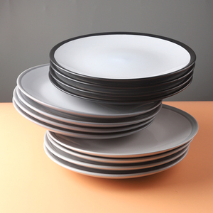Assiette en céramique sous glaçure personnalisée avec logo pour hôtels et restaurants, petite assiette à dessert et salade de 7,5 pouces, vente en gros - Product Image 6