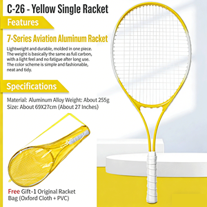 2 Raquetas de <span class=keywords><strong>Tenis</strong></span> de Fibra de Carbono Luminosas de Alta Calidad para Niños y Jóvenes, Incluye 1 Funda para Pelota y Bolsa - Product Image 6