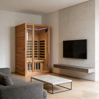 Sauna Royal de Haute Qualité pour 1 Personne, en Bois de Pruche Écologique, Infrarouge Lointain, Design Moderne, pour Salon, Villa, Salle de Sport