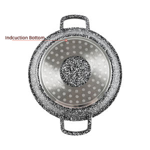 Casserole en céramique personnalisée <span class=keywords><strong>Scola</strong></span> JB-A2218A 2024, 18 cm, classique, biseautée, peu profonde, points blancs foncés, résistante aux hautes températures, en verre - Product Image 2