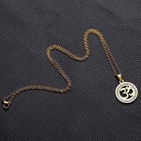 Mode ronde hindoue bouddhiste AUM OM acier inoxydable pendentif collier hindouisme Yoga inde Sport de plein air femmes Bijoux