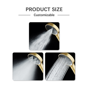 Lujo moderno Abs plástico oro 5.3in Botón de Panel grande seleccionar multifunción Spray lluvia cabezal de ducha de mano para Baño - Product Image 4