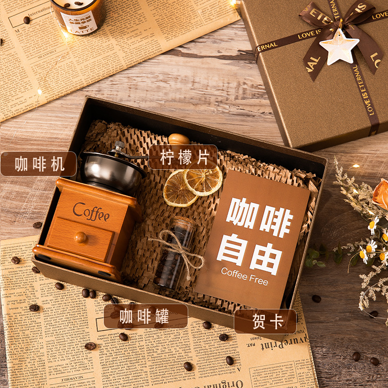 Set macchina da caffè + confezione regalo marrone + modello f