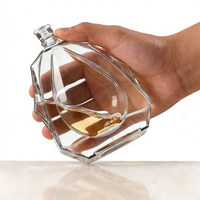 Bouteille de vin en verre cristallin transparente carrée personnalisée avec bouchon, pour Tequila, Rhum, Gin, Vodka