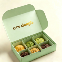Caja de Papel Ecológica para Alimentos, Caja para Donuts, Impresión de Grado Alimenticio, Empaque para Pastelería, Caja Personalizada para Macarons y Galletas con Bolsa de Papel