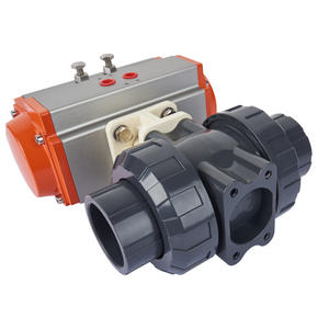 Vanne à bille pneumatique double face Qimaike DN25 4065 en PVC, vanne chimique manuelle en PPH résistante à la corrosion, raccord OEM pour l'eau - Product Image 3