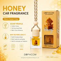 Diffuseur de parfum pour voiture 8ml en verre avec bouchon en bois, diffuseur d'huiles essentielles à suspendre, longue durée, pour une senteur de voiture neuve