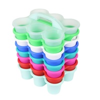 Organiseurs de rangement à 6 compartiments en plastique PP avec poignées, couleur personnalisable, solutions de bureau DIY, organisation de bureau pour jouets/papeterie