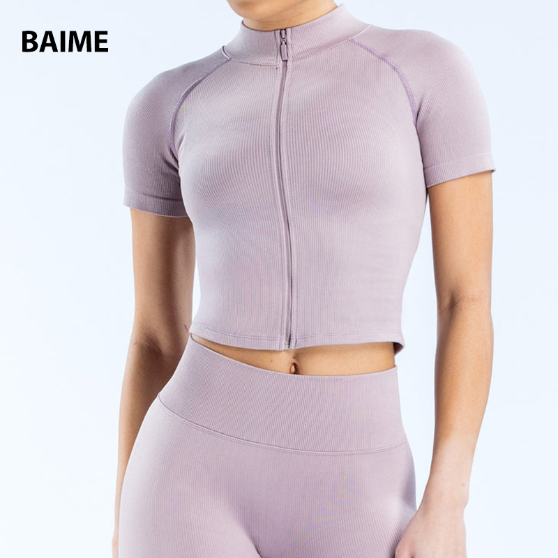 Wholesale Guaranteed Quality Eco-friendly Plus Size Women Summer Yoga Shirt Quick Dry Breathable Four-Way Stretch