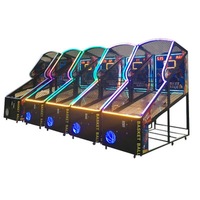 Machine de jeu d'arcade de basket-ball à monnayeur pour tir en salle, modèle Crazy Dunkers, pour jeux de rue, en métal et plastique, avec éclairage LED