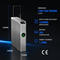 Système de contrôle d'accès intelligent avec portail coulissant, lecteur de carte RFID, reconnaissance faciale, barrière de sécurité pour entrée piétonne