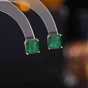 न्यूनतम रंगीन ज़िरकॉन स्टड बलियों 925 चांदी सुई ज्यामितीय वर्ग जिरकोन स्टड इयररिंग्स छोटे ज़िरकॉन स्टड ईयररिंग्स - Product Image 3