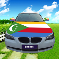 Housses de Capot de Voiture Promotionnelles Personnalisées 100% Polyester Île des Comores Drapeaux Banderas De Comores Livraison Rapide en 48h pour Agences de Voyage