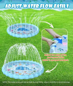 Alberca de Agua Inflable de PVC con Diseño Oceánico de 102.3 Pulgadas para Niños, Juegos Acuáticos de Verano para el Patio Trasero - Product Image 5