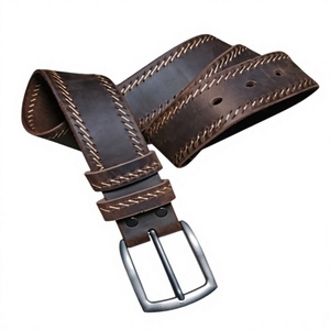 Ceinture vintage en cuir de vachette véritable avec boucle ardillon robuste et haute résistance, motifs personnalisables, en acier rectangulaire, pour homme, durable, idéale pour les fêtes - Product Image 6