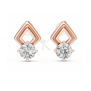 ต่างหูเพชรทรงเชฟรอนแบบกลม ขนาด 0.50-5.00 กะรัต เพชรเลี้ยงในห้องปฏิบัติการ ตัวเรือนทองคำแท้ ดีไซน์หรูหรา เรียบง่าย สง่างาม - Product Image 5