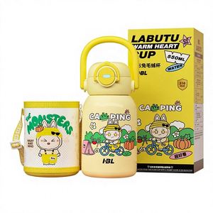 Termo Infantil de Acero Inoxidable 316 con Impresión UV, Doble Compartimento, 400 ml, Estilo Americano, Botella de Agua para Estudiantes con Cuerda para Llevar a la Escuela - Product Image 1