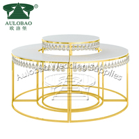 Nouvelle conception de table à gâteau ronde en acier inoxydable pour fêtes, anniversaires et Noël