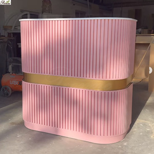 Lujo moderno diseño único salón de uñas blanco mesa de recepción <span class=keywords><strong>para</strong></span> la venta - Product Image 3