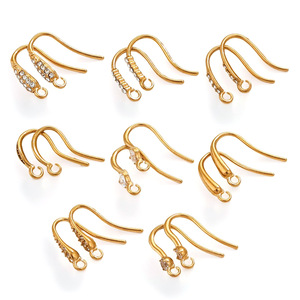 Fish Hook Earring <b>Wires</b> | 18K PVD Gold Plated Stainless Steel Ear Hooks with Loop for DIY Dangle Earrings Jewelry Making Finding - Product Image 1